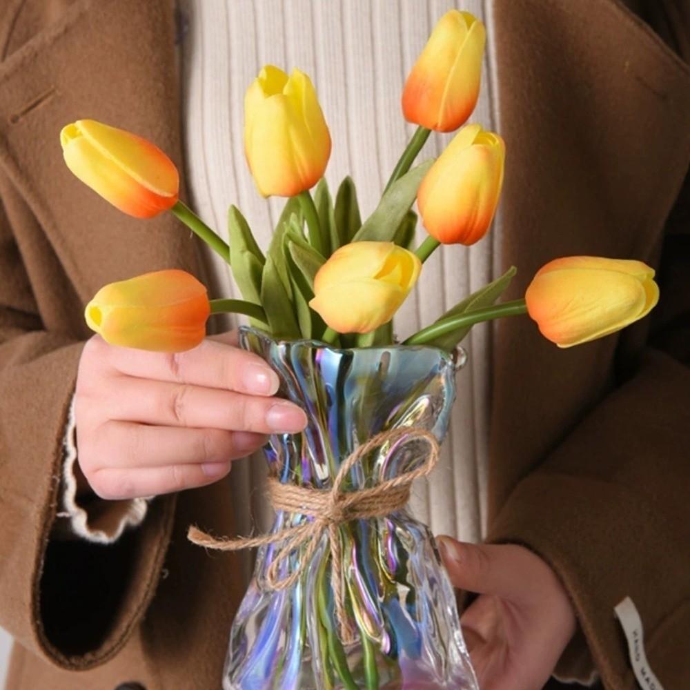 Transparent Origami Glass Vase Minimalist Art Flower Vase Modern Tabletop Vase Homestay Decoration