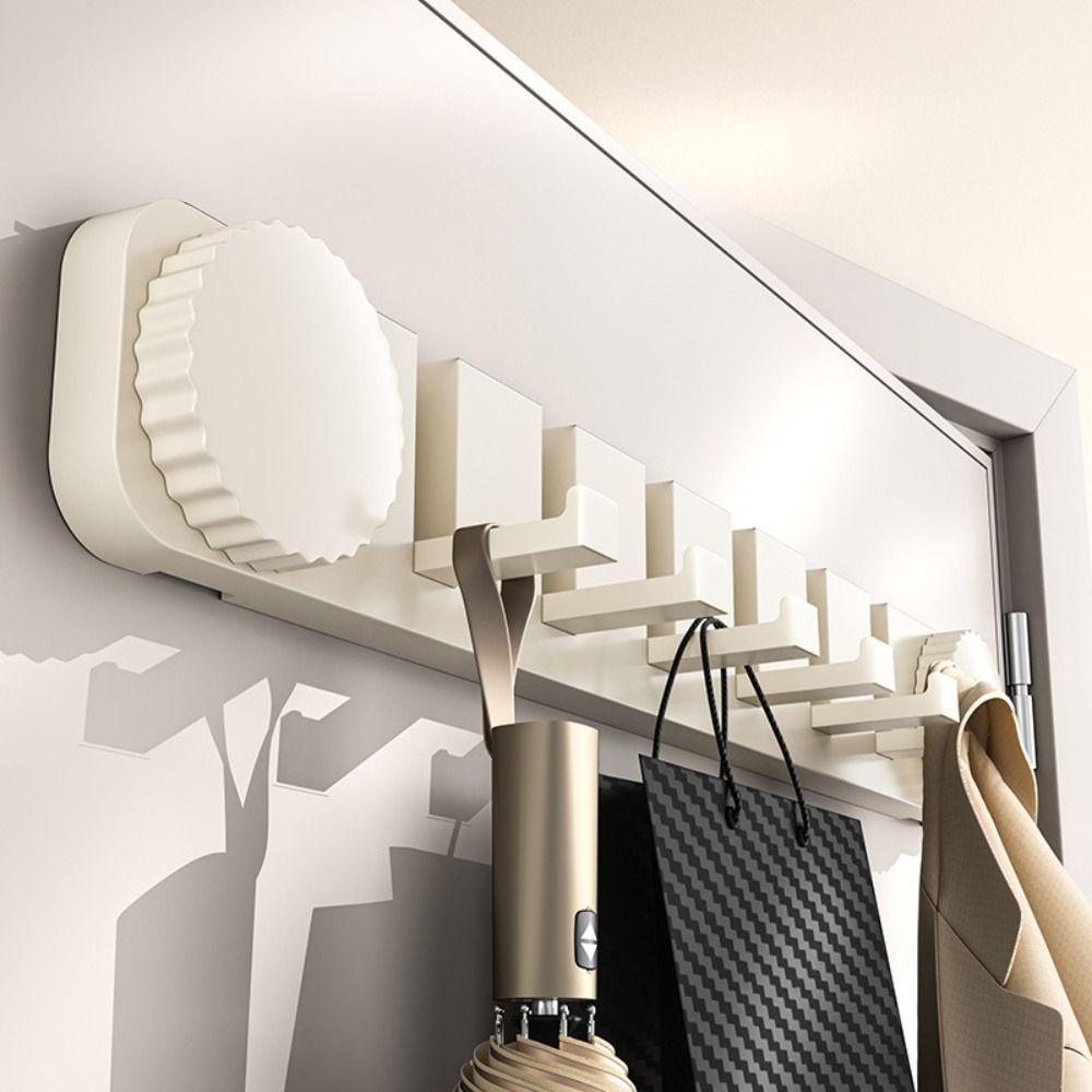 Space-Saving Suction Cup Door Hook Foldable Hook Strong Vacuum Suction Folding Coat Rack Easy Install 6 Hooks