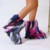 Fashion Female Winter Warm Plush Platform Shoes Furry Faux Fur Bottes Luxury Boots New Fashion Fox Fur Boots Women Fluffy Fur Snow Boots