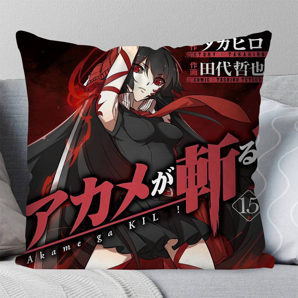 Anime Akame Ga Kill Pillow Case Square Pillow Bedroom Sofa Leisure Comfort Cushion Car Living Room Home Decoration