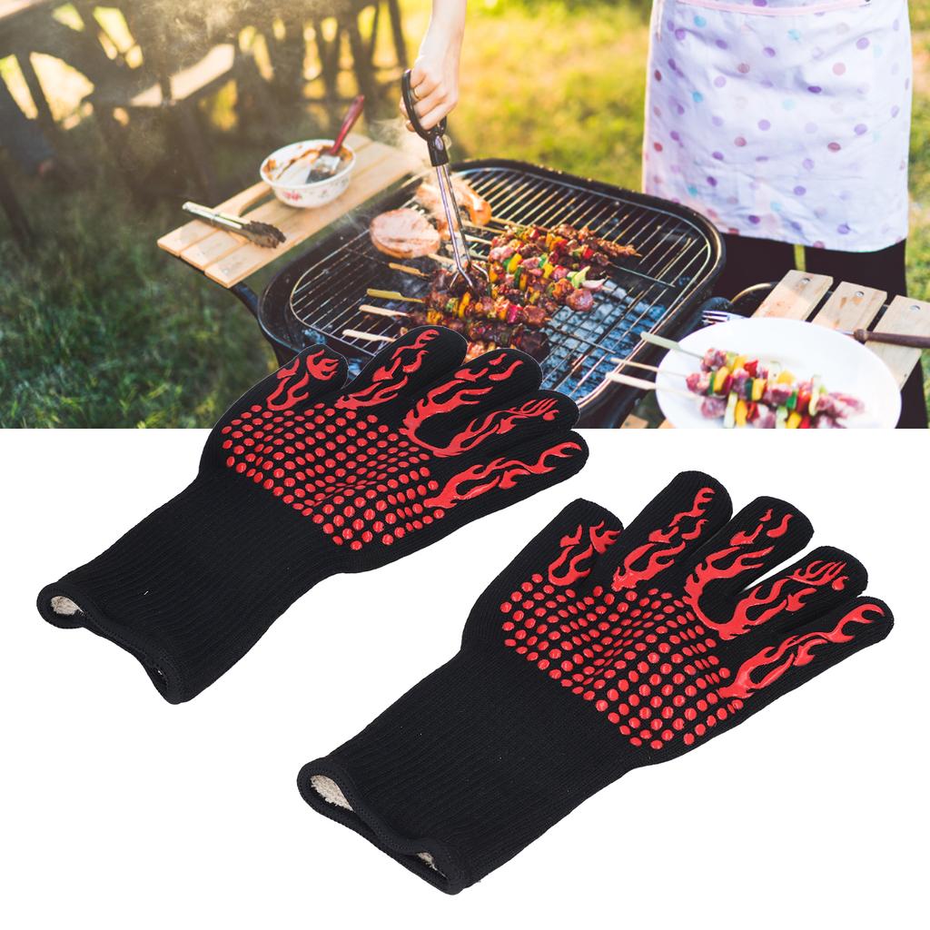 800 ℃ Heat Resistant Gloves Washable Insulation Fireproof Gloves for Outdoor BBQ Grilling