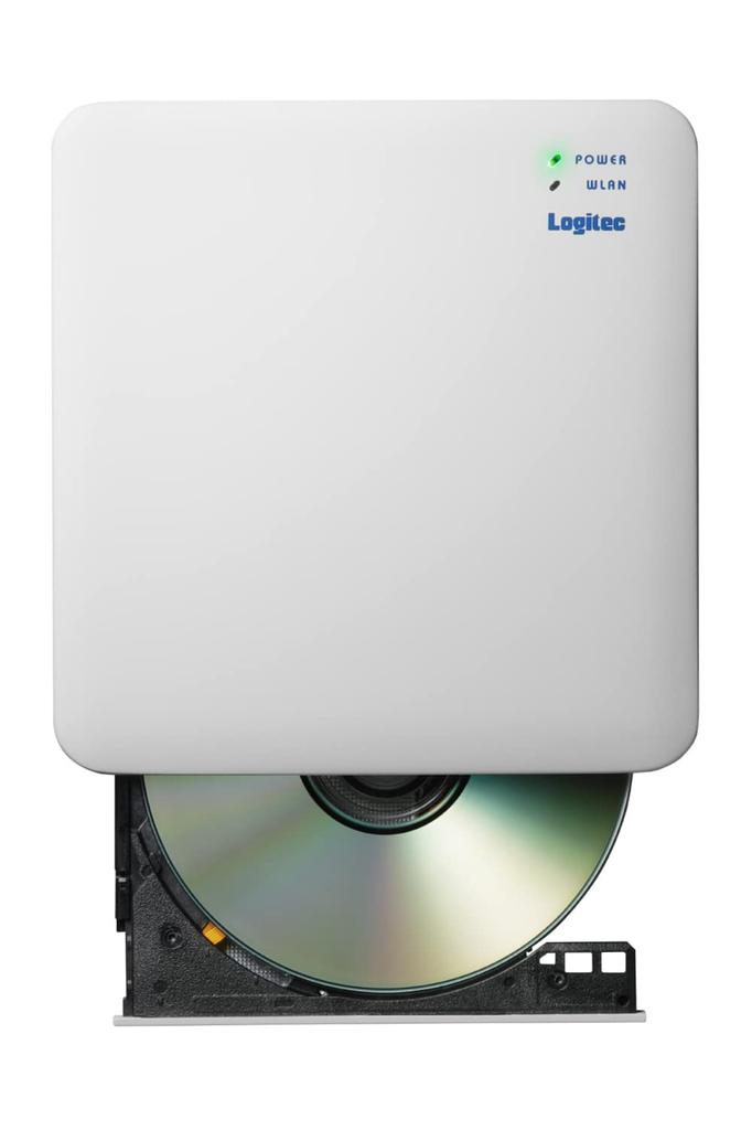 Logitec CD Drive for Smartphones, CD Recording Drive, DVD Playback Compatible, Wi-Fi Enabled (5GHz), iOSAndroid Compatible, USB 3.0, White,