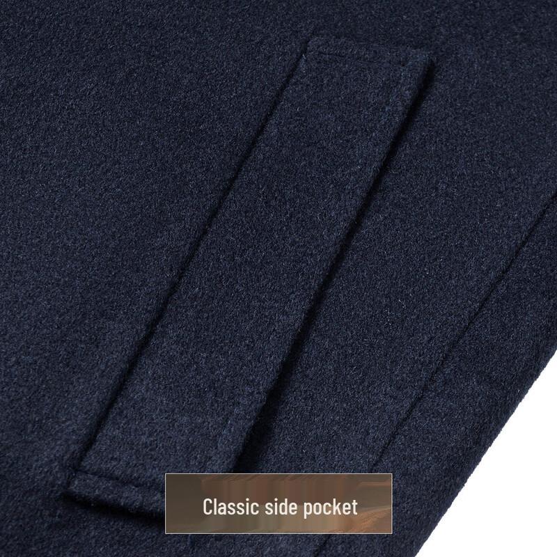 Men's Double-Breasted Wool Blend Longline Suit Collar Coat