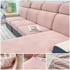 Jacquard Sofa Cover Adjustable Removable Sofa Seat Cushion Cover Polar Fleece Stretch Washable L Shape Corner Sofa Slipcovers