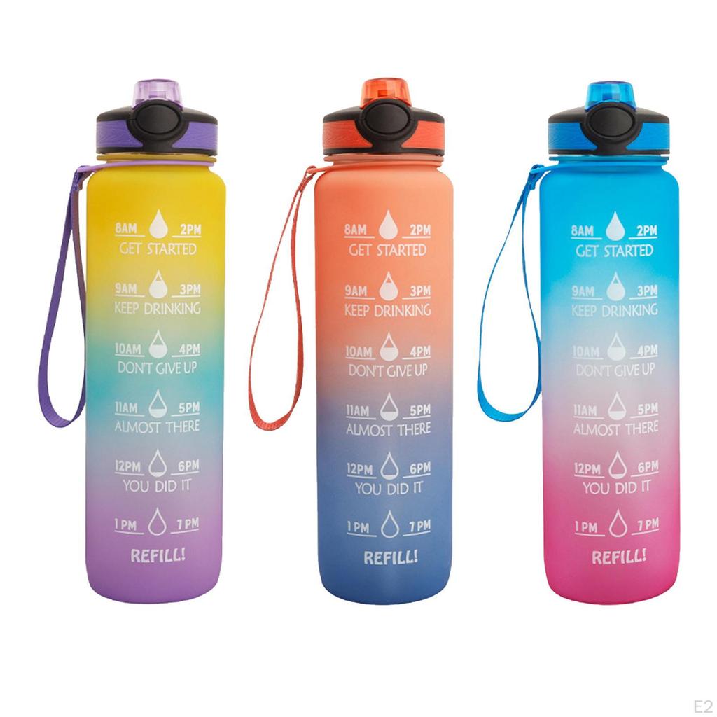 0.26 Gallon Drinking Water Bottle with Motivational Time Marker for Hiking, Cycling, Biking,