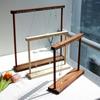Wooden Double-Row Jewelry Display Rack Elegant Jewelry Organizer with Hooks for Necklaces Bracelets Earrings Rings Space-Saving