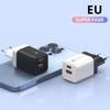 20W US Fast Wall Charger Dual PD USB Ports High Speed Charging for Smartphones Tablets Earbuds Small Digital Devices