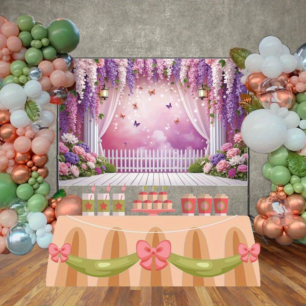 1pc Flower and Butterfly Background Banner Suitable for Wedding Decoration Bridal Gift Giving Event and Photo Background