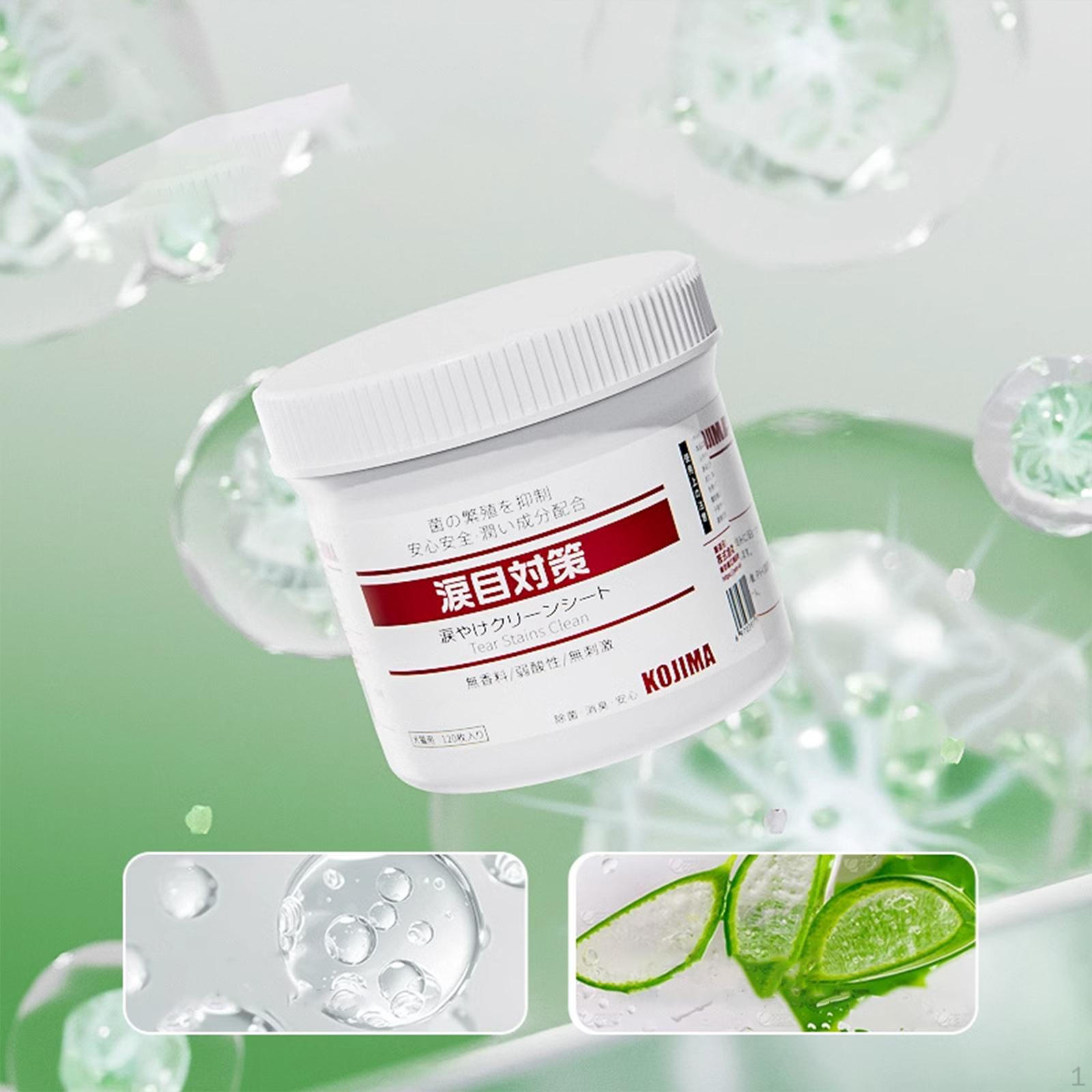 

Влажные салфетки для глаз питомца 120 штук Удаляют выделения Мягкие Прочные Универсальные Средство для удаления слез