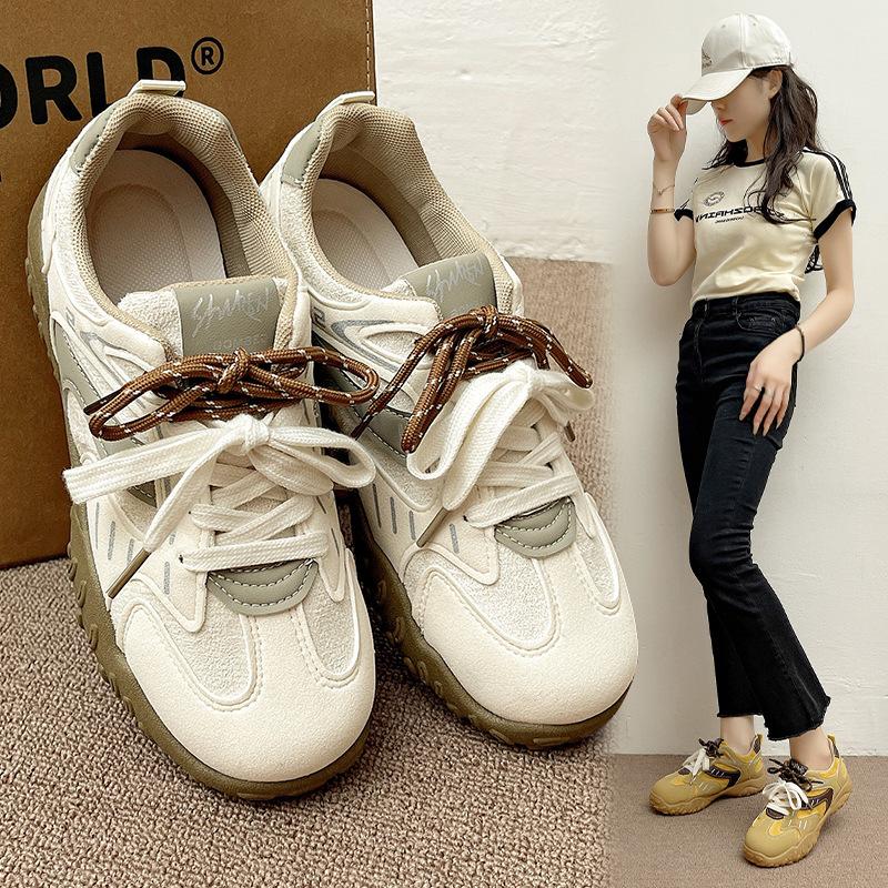 22 New Four-season Forrest Gump Sports Shoes Wasteland Wind Platform German Training Shoes High Value Niche Board Shoes