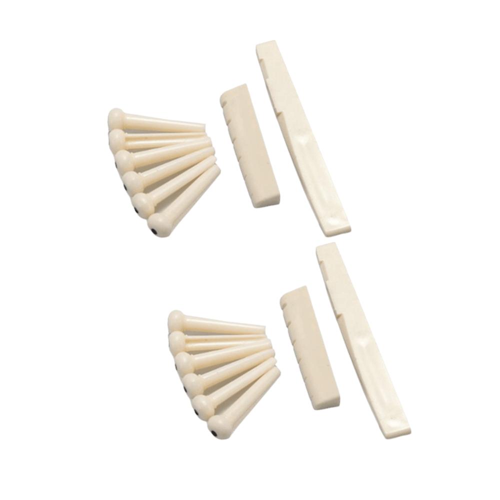 12PCS Plastic Acoustic Guitar Pegs White Color Folk Guitar Saddle  For Acoustic Guitar