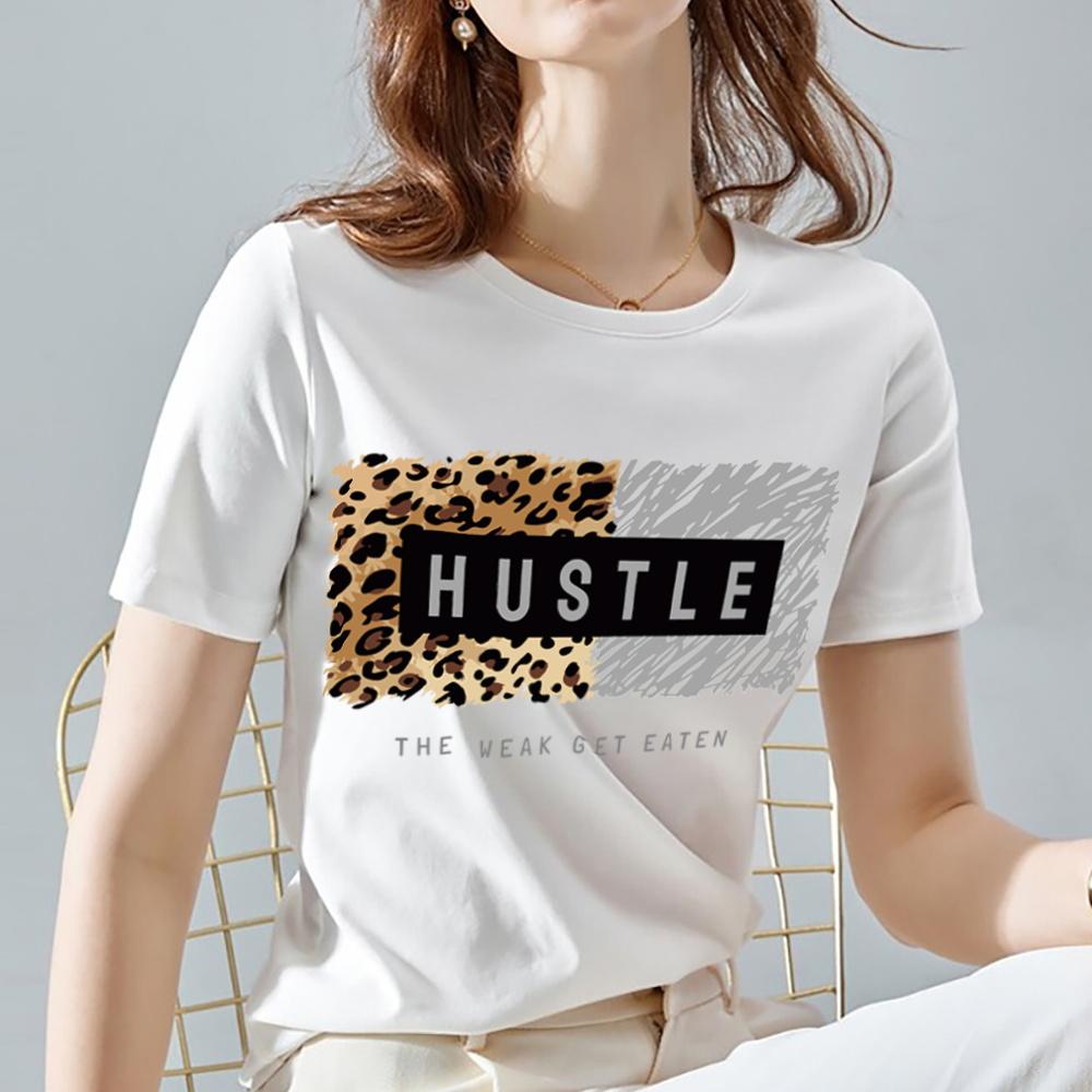 T Shirt Women Summer New Short Sleeve Leopard Print Clothing Women's T-Shirt Harajuku Graphic Clothing Women's Top
