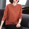 New Spring and Autumn Long-sleeved Women's Versatile Round-neck Embroidered Middle-aged Fashionable Temperament