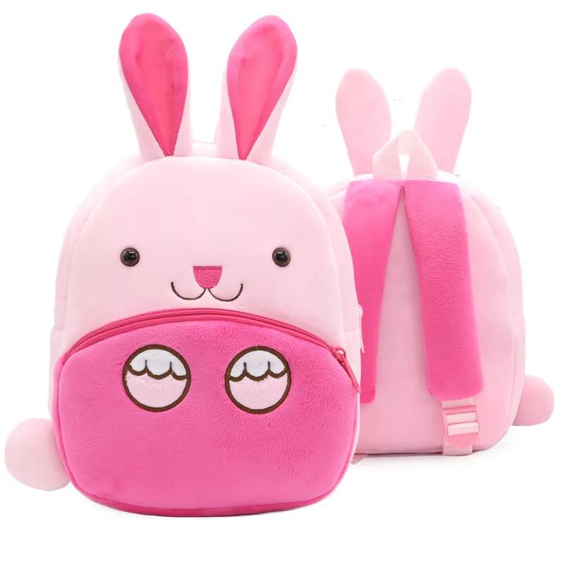 Cute 3D Cartoon Animal Plush Toddler Backpack, Soft Kids Kindergarten Schoolbag Travel Gift Bag for Boys & Girls