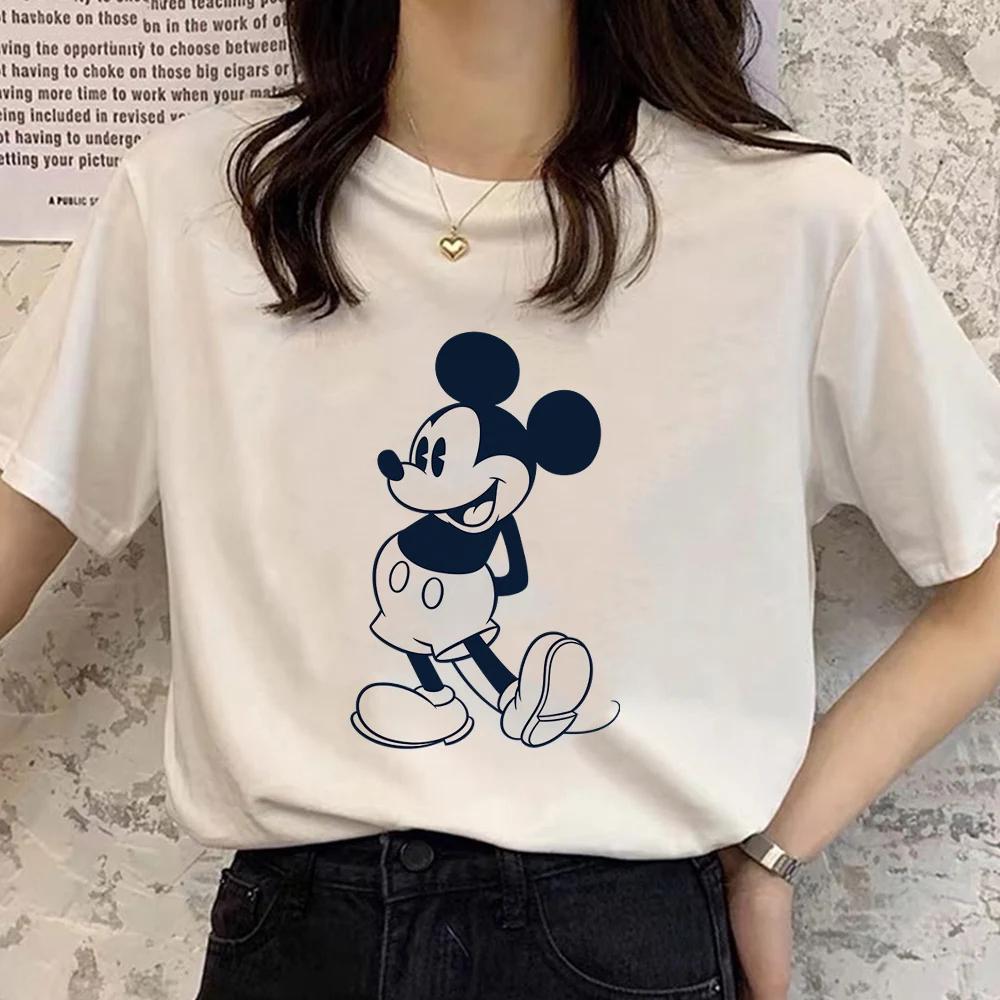 Retro Disney Cartoon Womens Tshirt Mickey Mouse Harajuku Cotton Tshirt Fashion Womens Shirt Summer Top Short Sleeve Shirt
