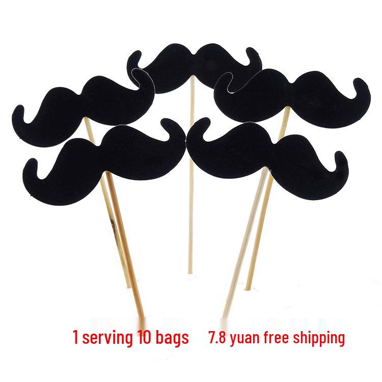 

Black Hat & Mustache Cake Decoration Insert - Dessert Table Ornaments for Birthdays