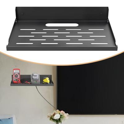 Floating Metal Wall Mount Shelf Router Easy Installation Rack Wire Organizer for DVD