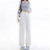 2025 Spring/Summer Women's White High-Waist Wide-Leg Floor-Length Jeans