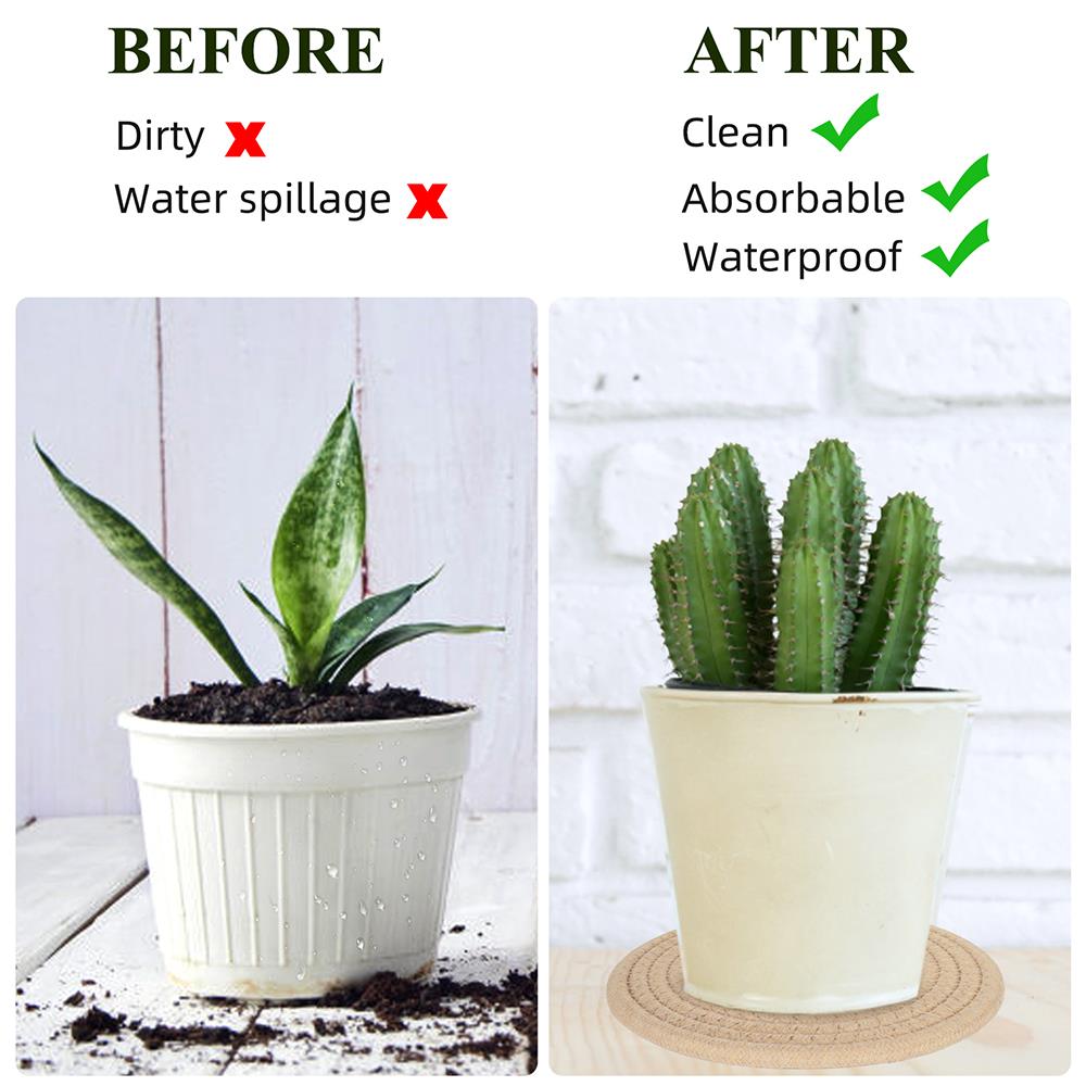 Multi Sized Plant Mat Round Woven Mats Simple Household Thick Heat Insulation Placemats Anti Scald Table With Thick Cushion