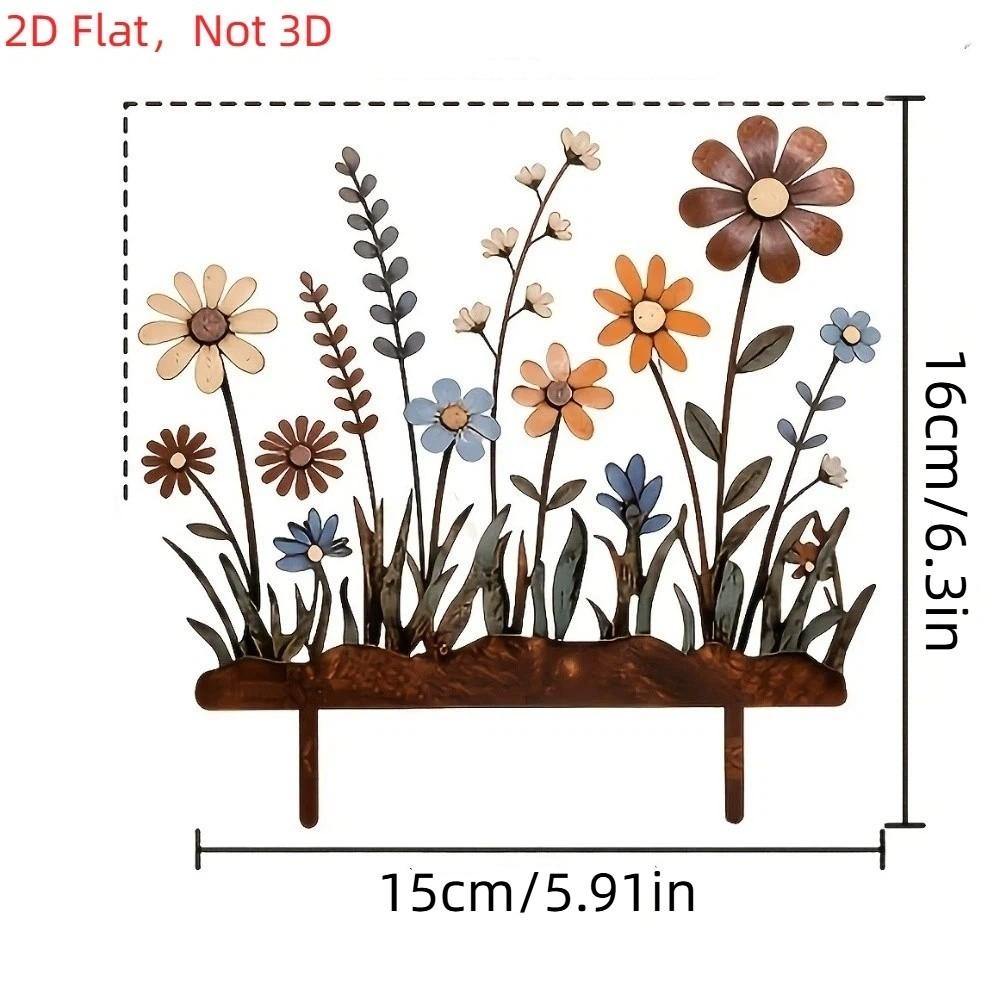 Acrylic 2D Imitation Rusty Garden Pile Retro Garden Plug Creative Ground Stakes Fence