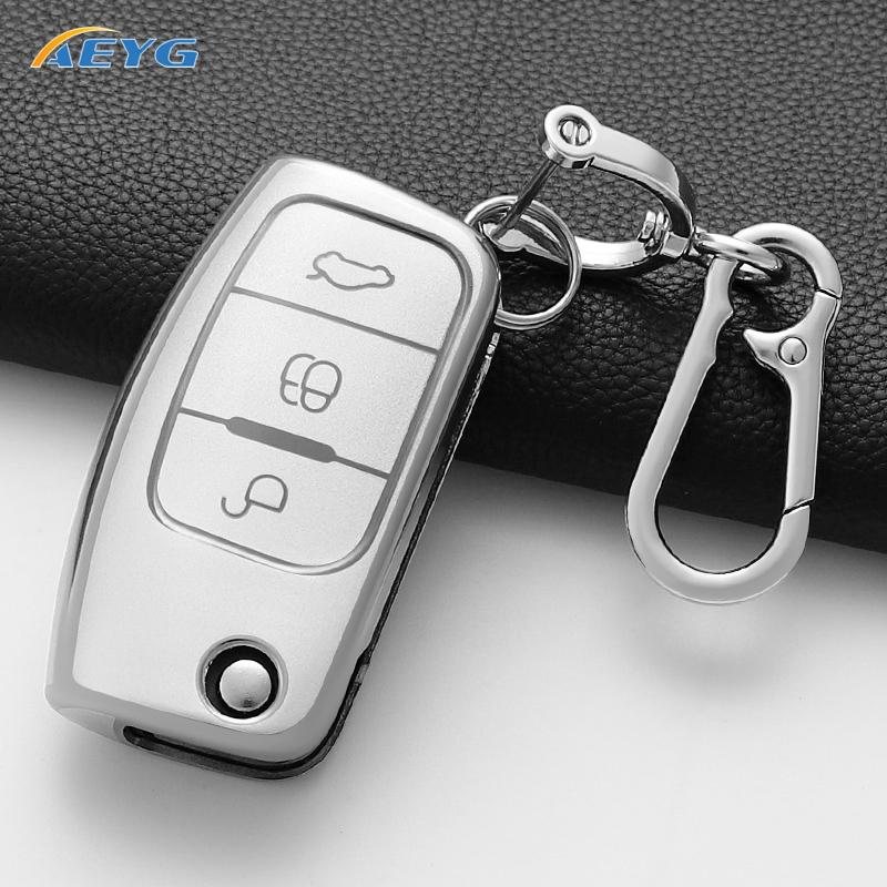 Tpu Shell For Ford Focus 2 Mk2 Fiesta Mondeo Galaxy Falcon Territory Ecosport Kuga Escape Key Case Fob Holder Keychain