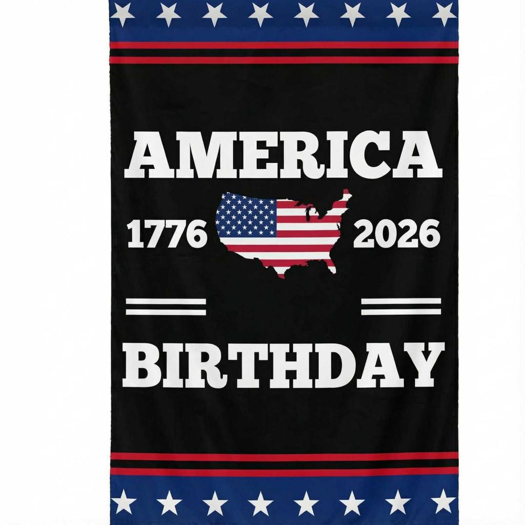 American Independence Commemorative Garden Flag 1776 2026 USA Map Stars Stripes Outdoor Yard Banner