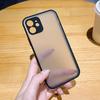 Frosted Phone Case Precise Hole Position Fall Proof Translucent Phone Protective Cover for IPhone Black for IPhone 12