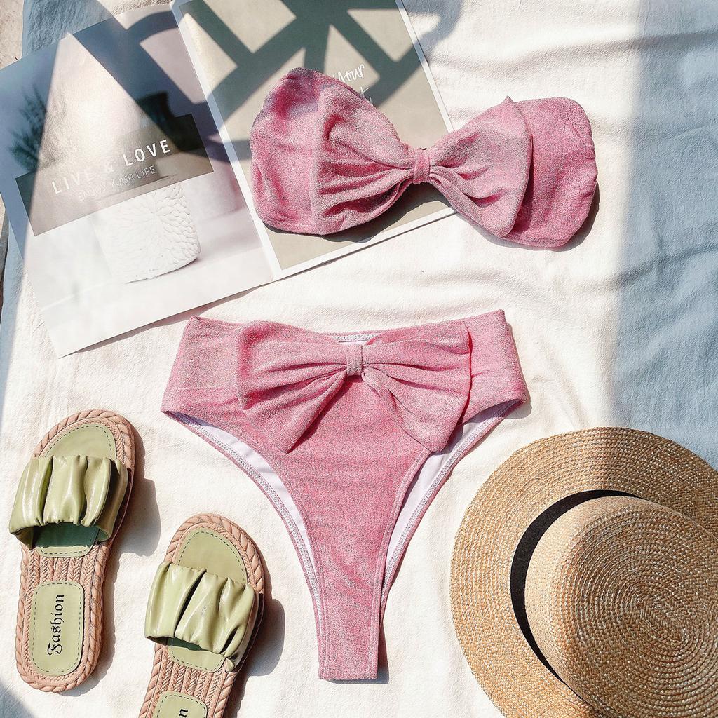 Dámské plavky jednobarevné flitrované sexy bikiny jednodílné plavky Plážové plavky