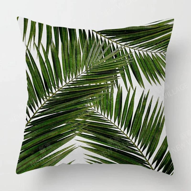 Nordic fall home decor autumn throw pillow case sofa Cushion cover modern 45x45cm 45*45 50x50 60x60cm 40*40cm green leaf plant