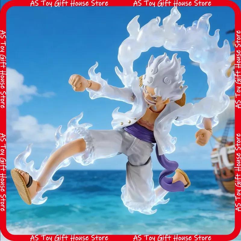 One Piece Monkey D Luffy Gear 5 Sun God Nika Super Movable Action Figure Interchangeable Faces Multiple Accessories Anime Decor