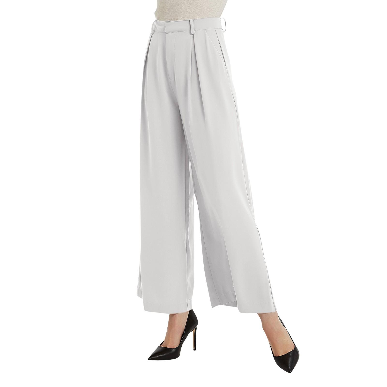 

Женские повседневные брюки-палаццо с высокой талией, широкие длинные брюки, стандартный размер XL белый