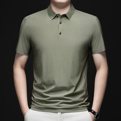 Polo Shirt Short-Sleeved T-Shirt Men'S Non-Ironing High-End Business Casual Breathable Cool Half Sleeve