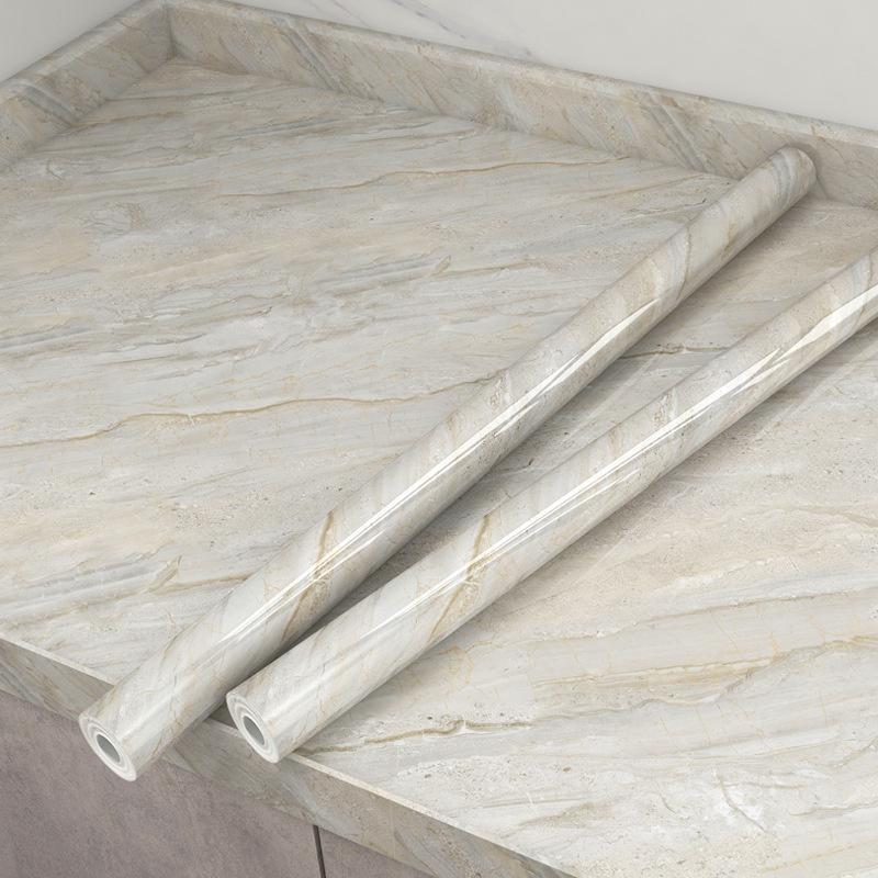 Imitation Marble Thickend Self-adhesive Kitchen Cooktop Protective Film Marble Desktop Film High Temperature Oil Resistant Sticker