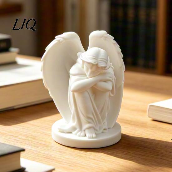 Elegant Shelf Ornaments 3D Printed Sleeping Angel Ornament, Minimalist Figurine Desktop Small Healing Statues Decor, Aesthetic Sculpture for