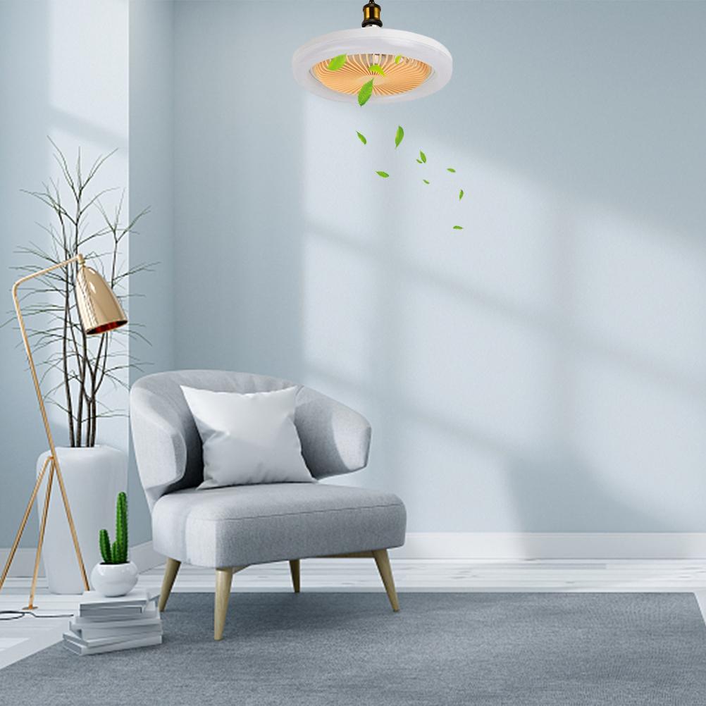Ceiling Fans with Lighting 30W Dimmable Fan Lamp Modern Smart E27 Lamp Head Fan Light for Home Bedroom Living Room