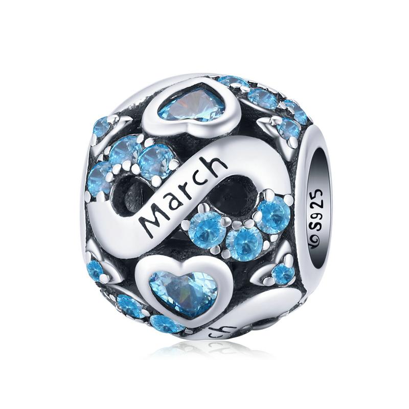 Bamoer 925 Sterling Silver Multi-color Zircon Infinite Love Birthstone Bead Charm for Original Bracelet Bangle Women Jewelry