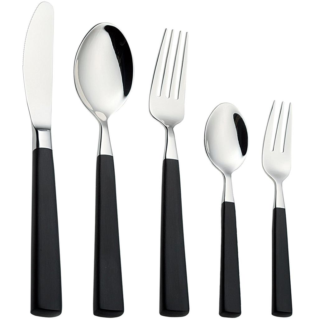 Todai Ivon Black Dinner Cutlery Set, 5 Pieces, Made In Japan