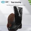 Langlaist Black Waterproof Chemical-Resistant High-Top Warm Boots – Non-Slip Wear-Resistant for Outdoor Fishing