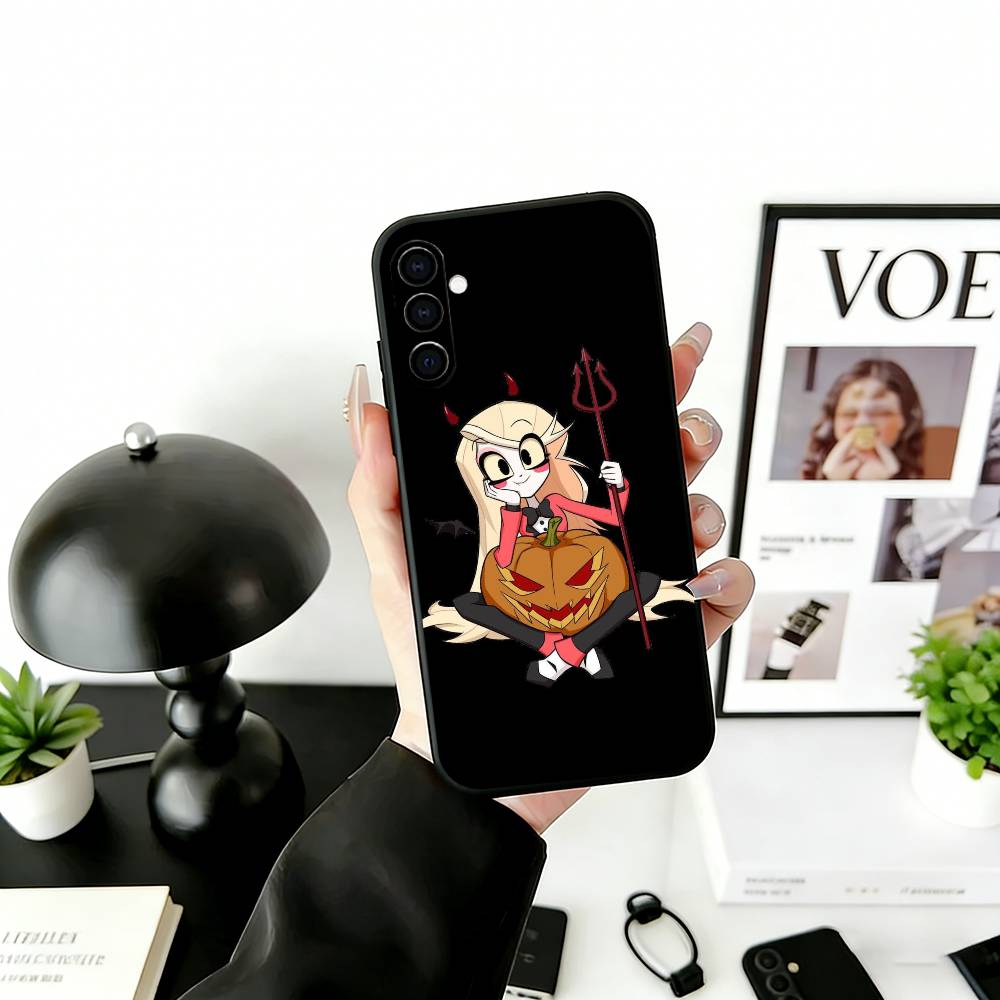 H-Hazbin C-Charlie Phone Case Black Silicone Soft For Samsung Galaxy A73,A72,A71,A70,A53,A52,A51