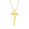 European & American Bow Necklace in Titanium Steel with Micro-Inlaid Zirconia - Elegant Women's Light Luxury Collarbone Chain.
