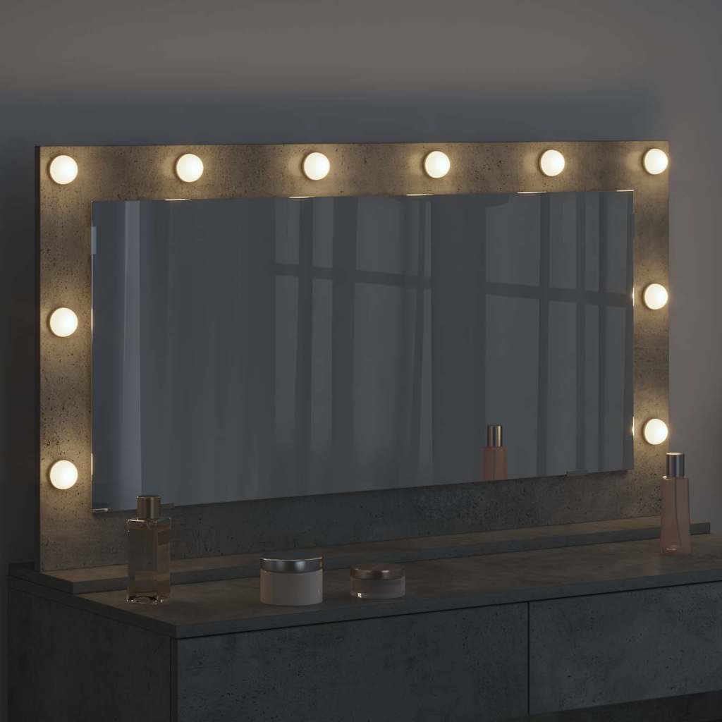 Rectangular Washbasin Mirror Concrete Grey 100 x 55 x 18 cm