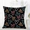 Fashion Love Heart Cushion Cover Comfort Daily Washable Linen Soft  for Sofa Bed Home Room Decor