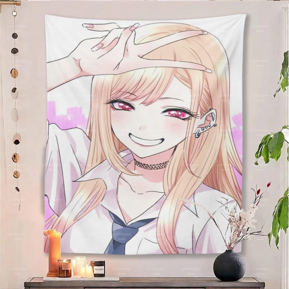 KKitagawa Anime Tapestry Cute Anime Girl Wall Hanging Tapestry Kawaii Anime Room Decor for Bedroom Dorm Perfect Anime Fans