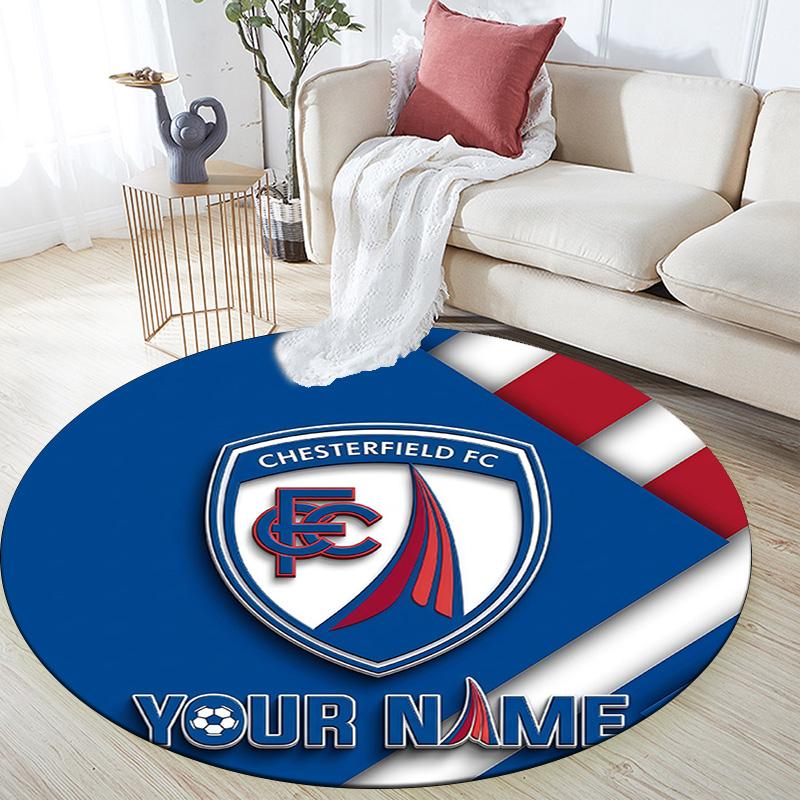 Custom Name Chesterfield F.C Round Area Rug,Carpet Rug for Living Room Bedroom Sofa Playroom Decor,Non-slip Floor Mat