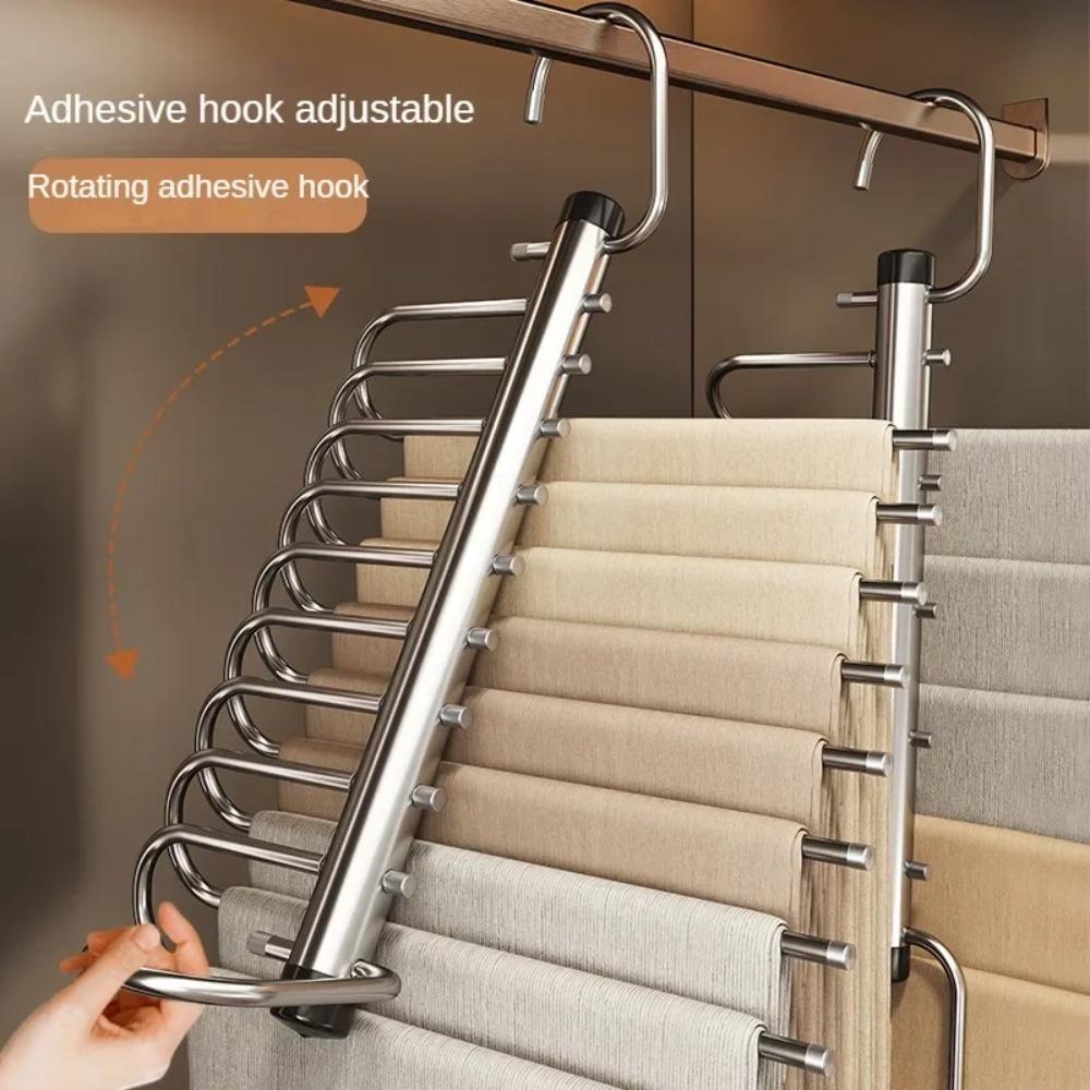 Stainless Steel Multi-layer Hanger Multi-functional Trouser Hangers  Home Storage