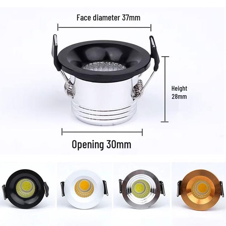 Mini LED Recessed Spotlight for Jewelry/Wine Display, 3cm-4cm Opening, Bullseye/Starry Sky Design