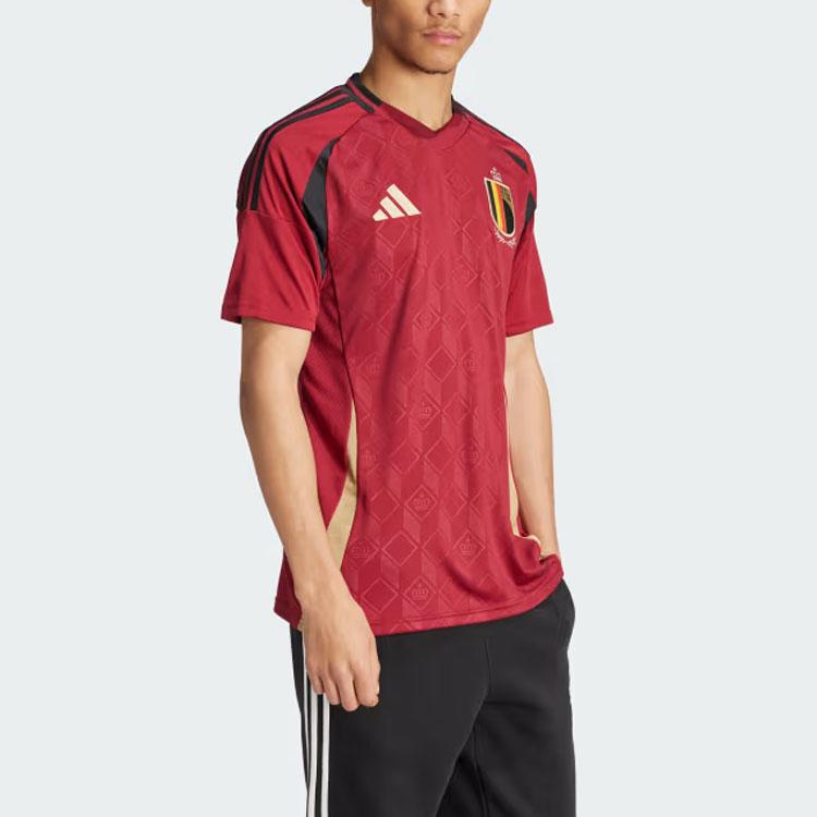Adidas Belgium National Team Belgium 24 Home Jersey Soccer Jersey Fan Edition Men's Burgundy Red (Unisex) Soccer Jerseys IQ0769