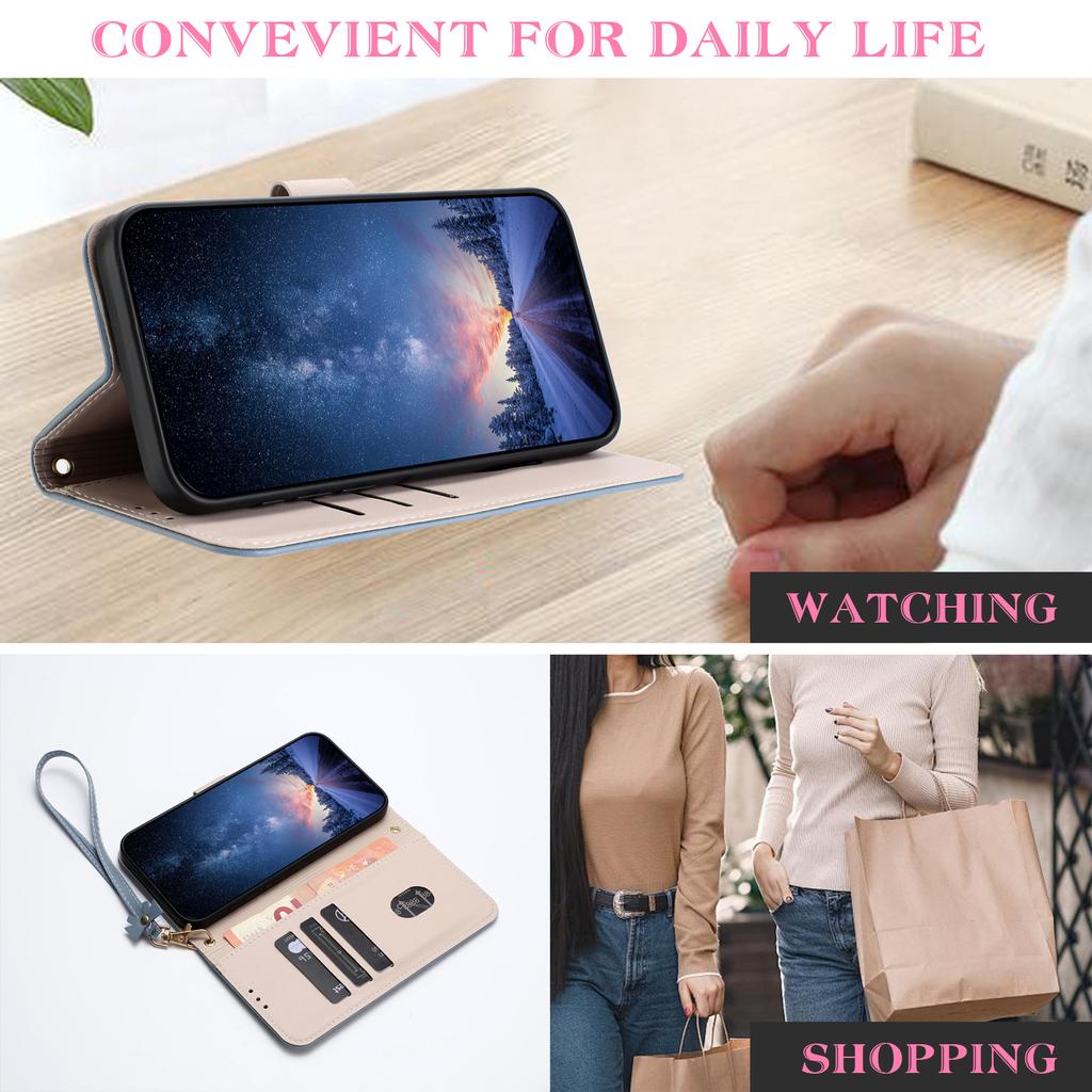 For Xiaomi Redmi 15 4G (EU) (171mm) Case Bowknot Decor Wallet Leather Phone Cover with Wrist Strap