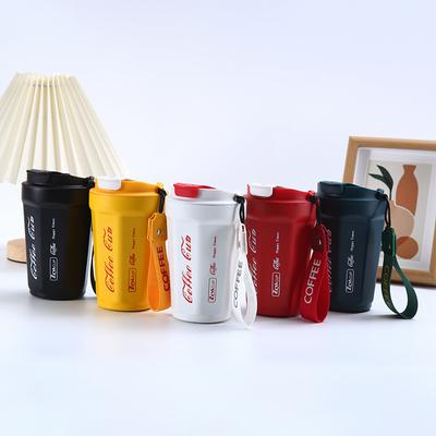 Nuova Tazza da Caffè Ottagonale in Acciaio Inossidabile 316 Tazza Termos Sottovuoto Portatile con Cordino Tazza Regalo Creativa
