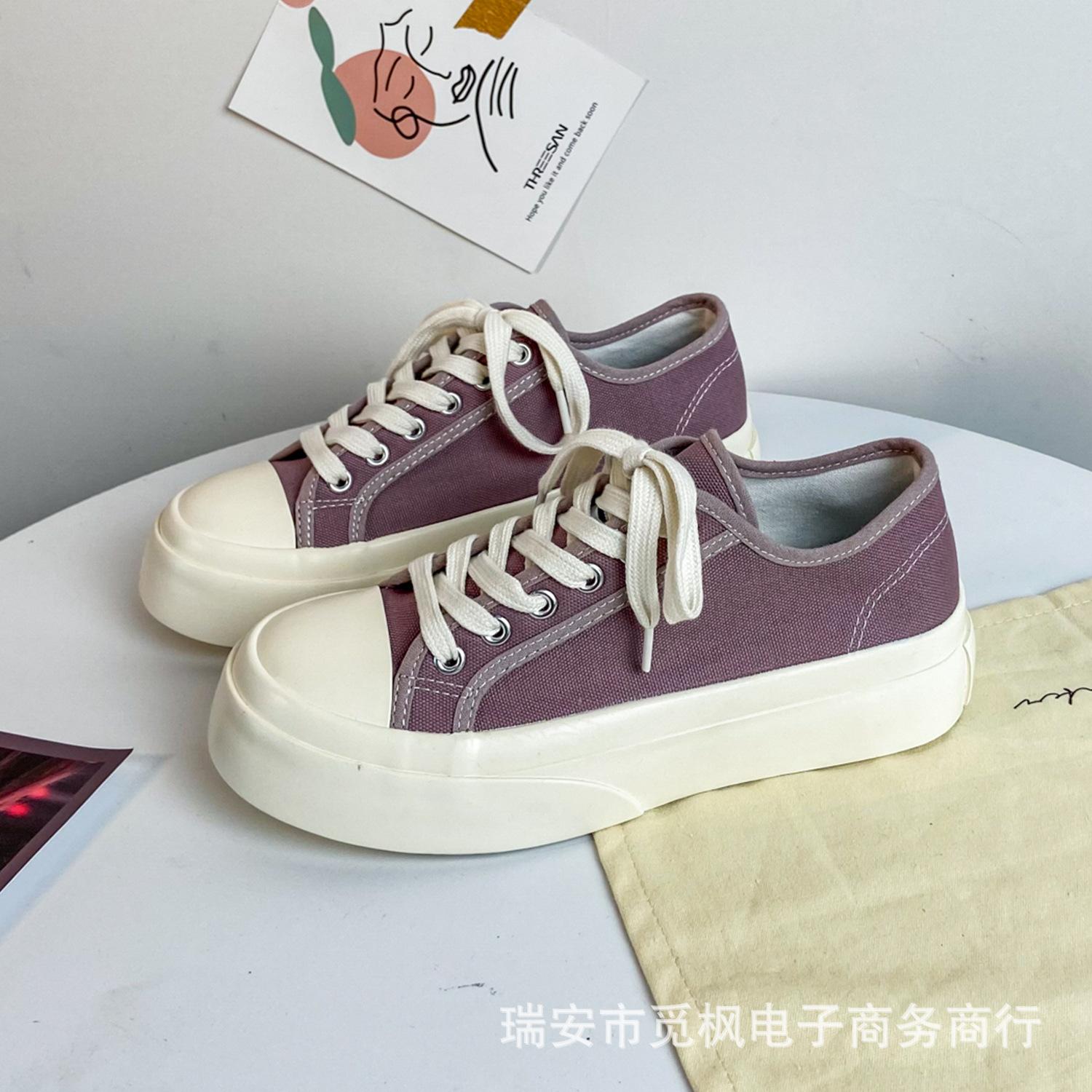 

Mifeng H01 пшеничного кольору взуття з великою головою парусинове жіноче взуття 2025 нове модне взуття на платформі потворне миле 38 темно-фіолетовий колір